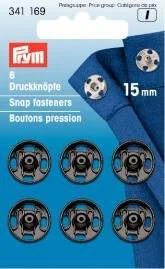 Tryckknappar (fastsys) mässing svart Billig
