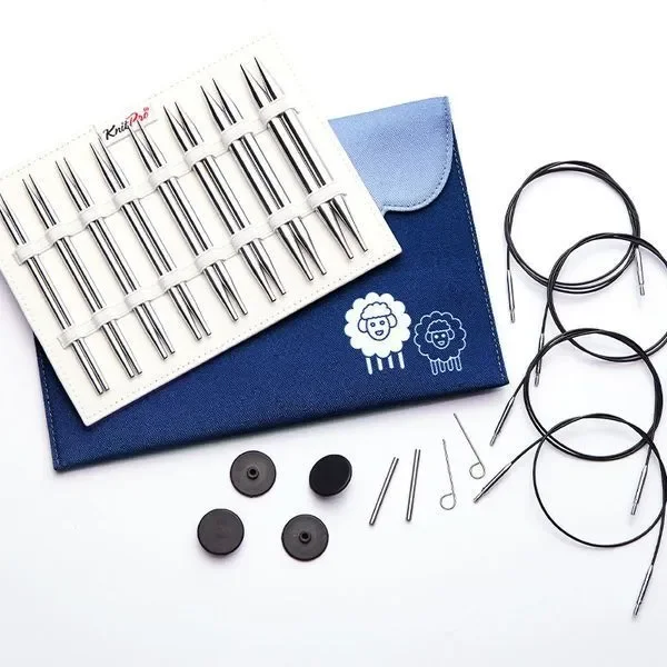 Snabb leverans KnitPro Nova Metal Utbytbara Rundstickor Set Deluxe