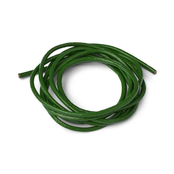 Kampanj HobbyArts Rund Lädersnöre, Olive