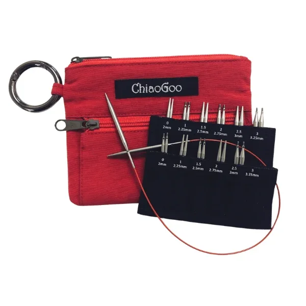 Lägg i varukorgen ChiaoGoo Udskiftelige Rundpindesæt Twist Red Shorties, Mini, 5 cm/8 cm
