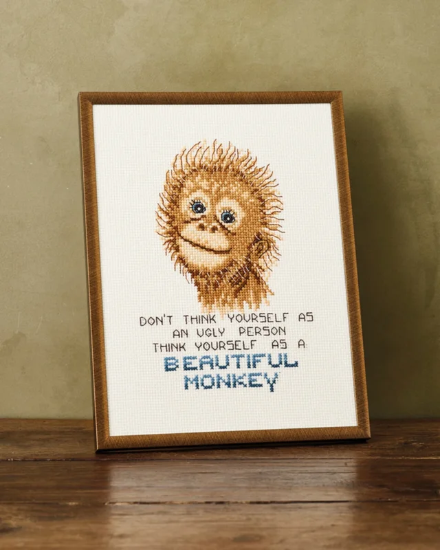 Trygg betalning Broderikit Orangutang R5703 18 x 24 cm