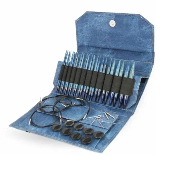 LYKKE Utbytbara Rundstickor Set Indigo, Blå, 13 cm Trygg betalning