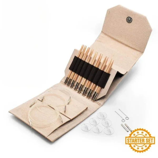 Köp nu LYKKE Utbytbara Rundstickor Set Naturale, Startset, Beige, 13 cm