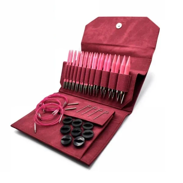 LYKKE Utbytbara Rundstickor Set Blush, Crimson, 13 cm Outlet