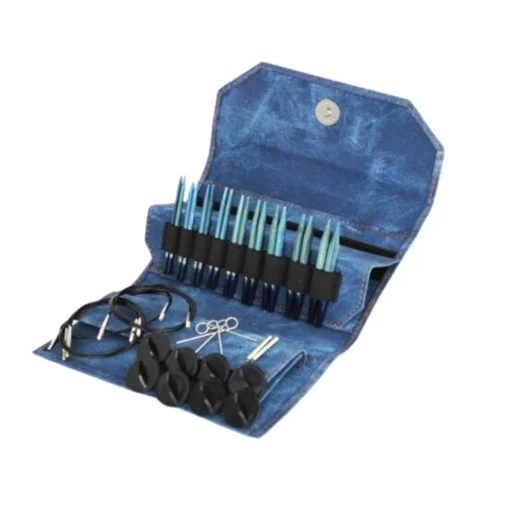 Rabatter LYKKE Utbytbara Rundstickor Set Indigo, Blå, 9 cm