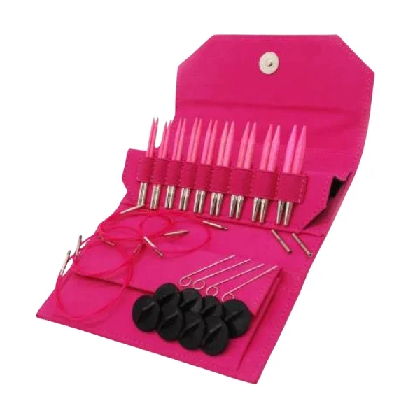 LYKKE Utbytbara Rundstickor Set Blush, Fuchsia, 9 cm Expressleverans