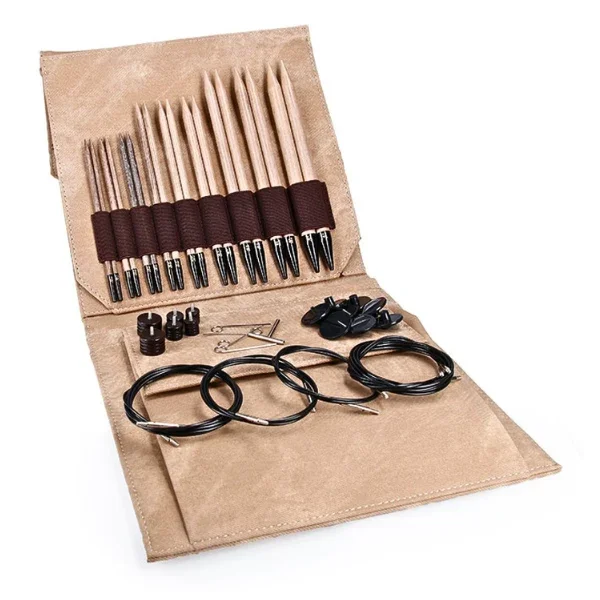 LYKKE Utbytbara Rundstickor Set Umber Long, Tan, Olika längder Nedsatt pris