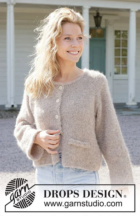 Säker betalning 257-3 Almond Butter Cardigan by DROPS Design
