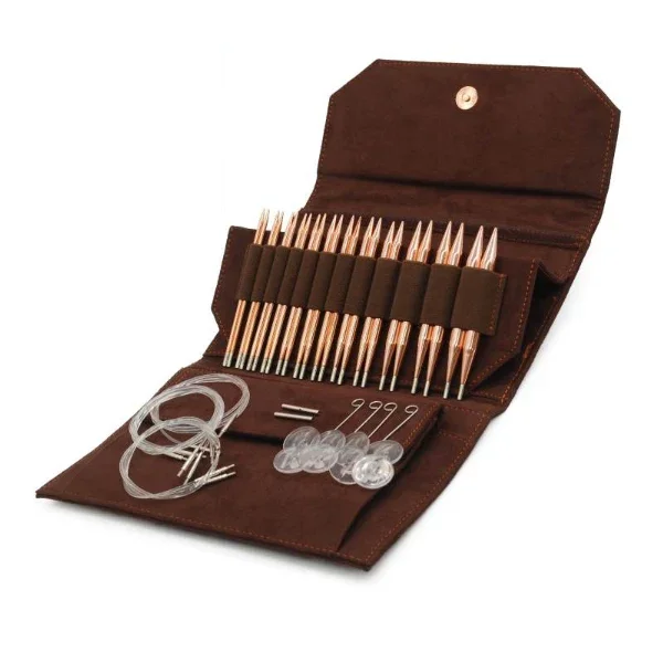 Utförsäljning LYKKE Utbytbara Rundstickor Set Cypra, Brun, 13 cm