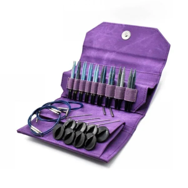 LYKKE Utbytbara Rundstickor Set Indigo, Violett, 9 cm Begränsad tid