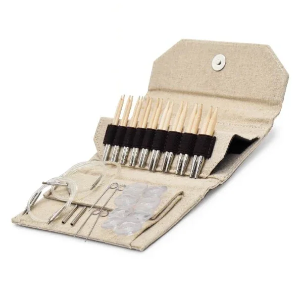 Bästa pris LYKKE Utbytbara Rundstickor Set Naturale, Beige, 9 cm