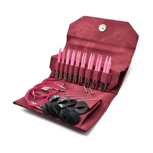 LYKKE Utbytbara Rundstickor Set Blush, Crimson, 9 cm Lågt pris
