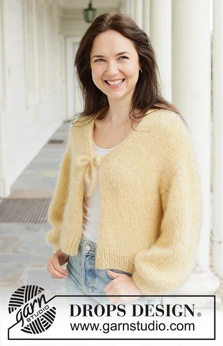 258-30 Lemon Fizz Cardigan by DROPS Design Endast denna vecka