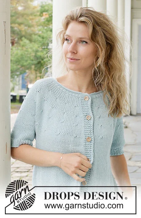 Reapris 259-26 Beaded Sky Cardigan by DROPS Design