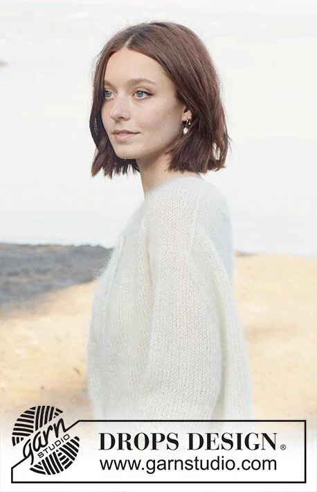 Lågt pris 258-18 Wispy Dandelion Cardigan by DROPS Design