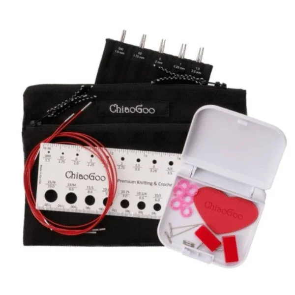 ChiaoGoo Utbytbara Rundstickeset Twist Red Lace, Mini, 10 cm Outlet
