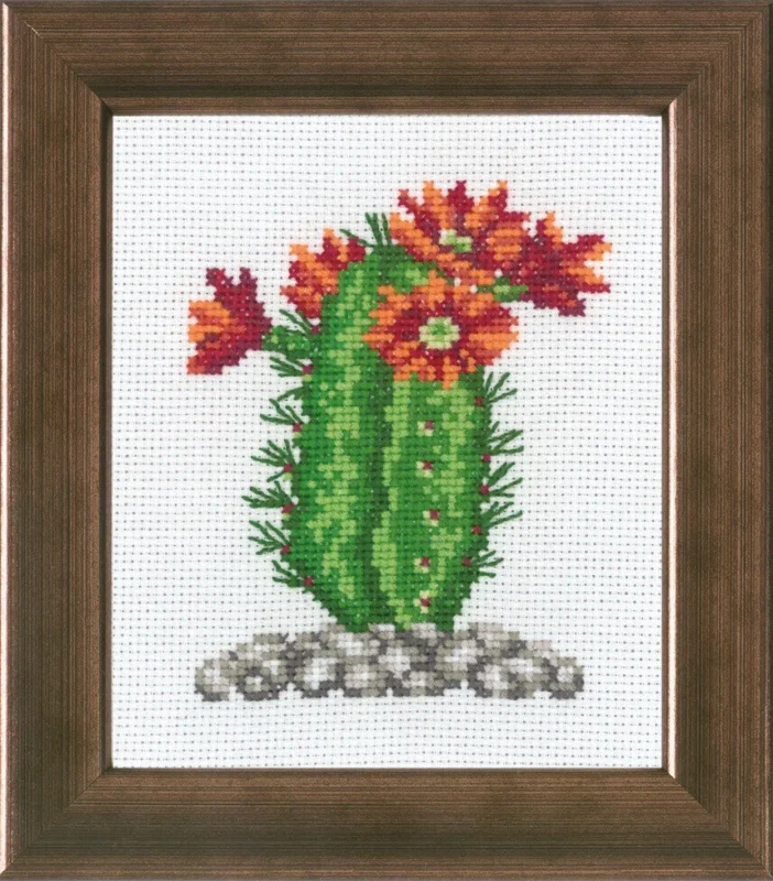 Broderikit Kaktus med orange R5380 10 x 12 cm Beställ nu