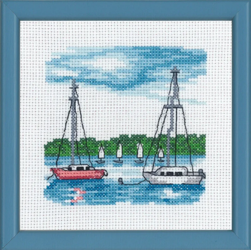 Rabatt Broderikit Vita segelfartyg R 5592 13 x 13 cm