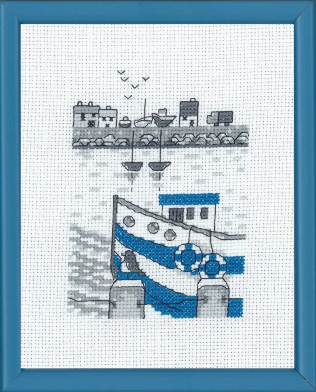 Broderikit Fiskekutter R5741 14 x 18 cm Kampanj