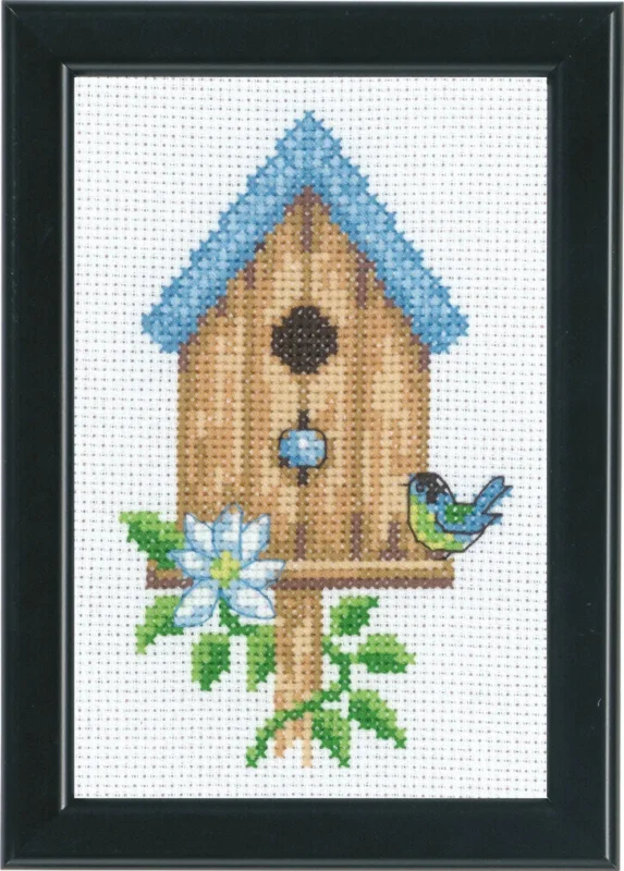 Broderikit Fågelhus Beige 9 x 14 cm Populärt val