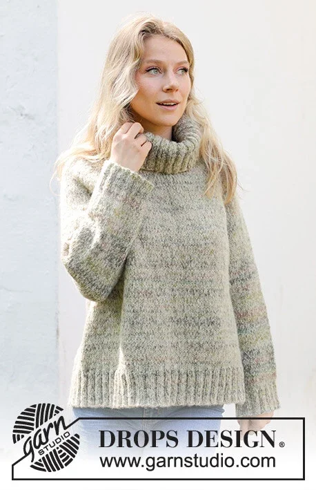 I lager 243-21 Hidden Forest Sweater by DROPS Design