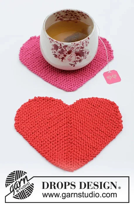 0-1622 Heart Coasters by DROPS Design Bästa pris