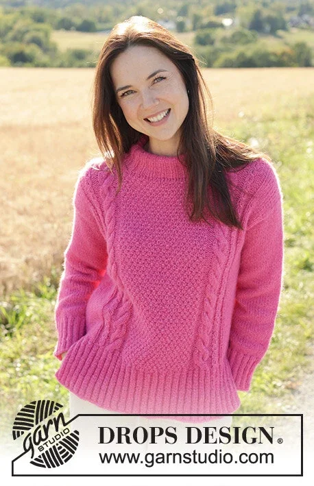 250-33 Berry Me Sweater by DROPS Design Snabb frakt