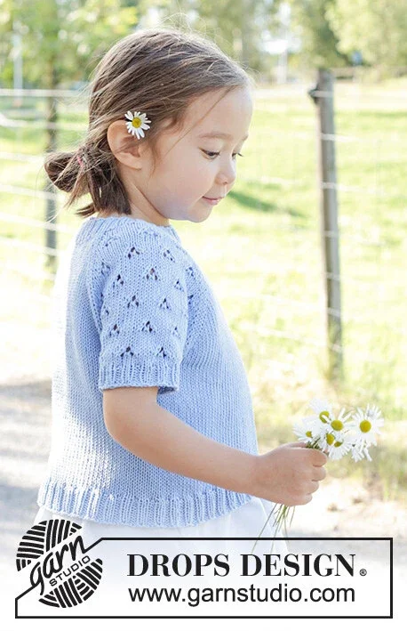 48-3 Daisy Fields Top by DROPS Design risnedsättning