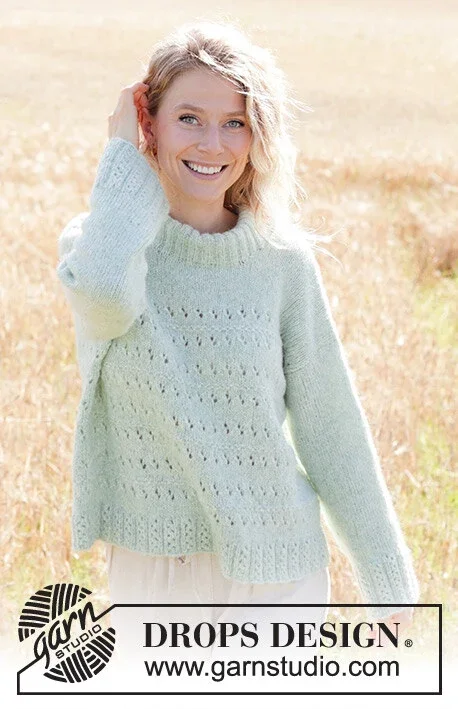 249-18 Mint to Be Sweater by DROPS Design Handla nu