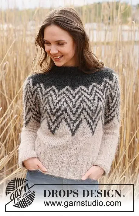Erbjudande 235-4 Inverted Peaks Sweater by DROPS Design