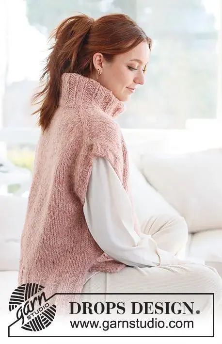 Rea 237-3 Pink Salt Vest by DROPS Design