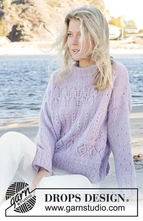 241-9 Fabled Harbour Sweater by DROPS Design Kampanjpris
