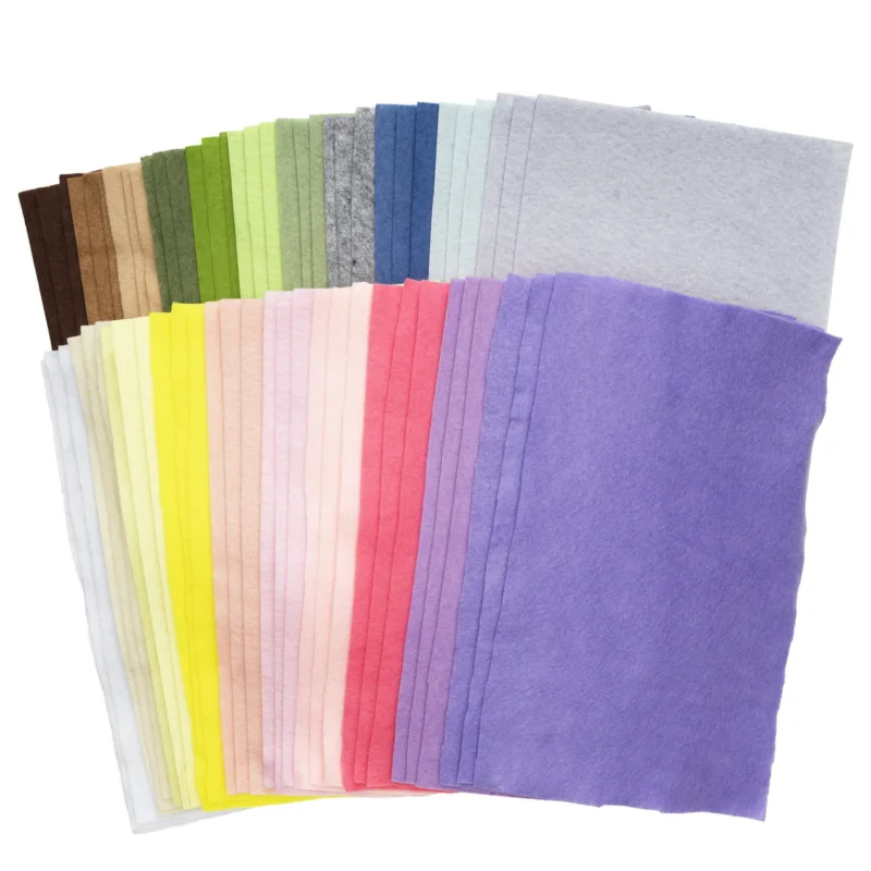 Tunn & smidig polyesterfilt – 20x30 cm 60-pack, 3 av varje färg – naturnyanser och pastellfärger Nyhet