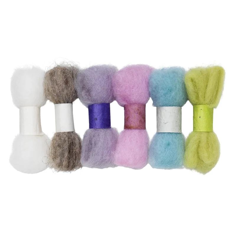 Premium Kardad ull sats 6x2g pastell