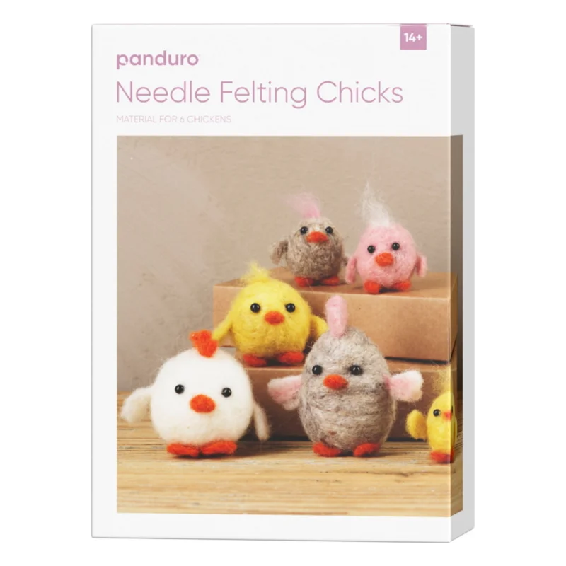 Säker betalning DIY-kit Needle Felting Chicks, påskpyssla 6 kycklingar med nålfiltning!