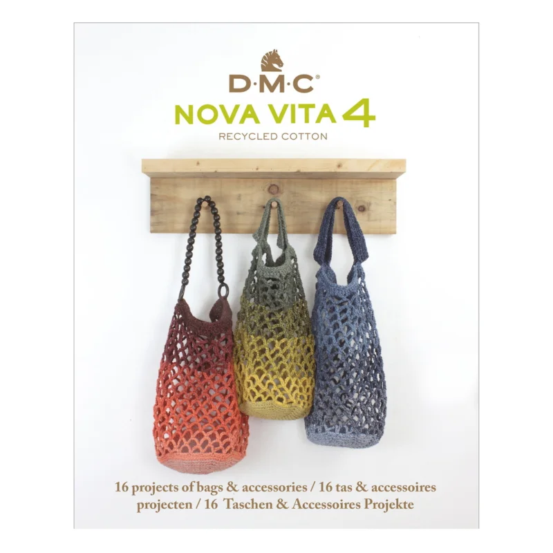 Mönsterbok DMC Nova Vita 4 – 16 väskor och accessoarer. Svensk, dansk och finsk text. Rabatter