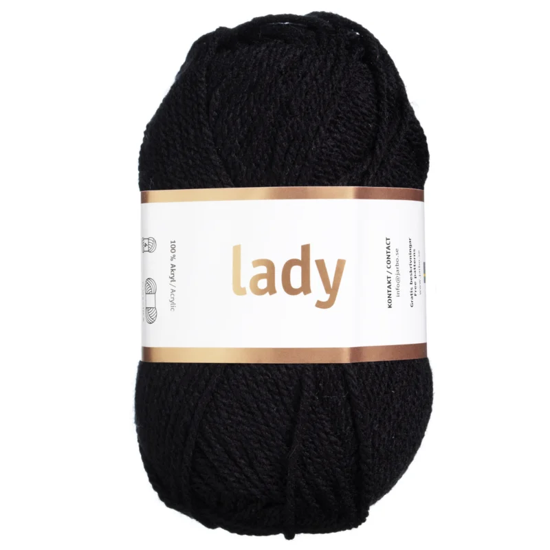Snabb leverans Garn Järbo Lady 50g svart – 44201 Black