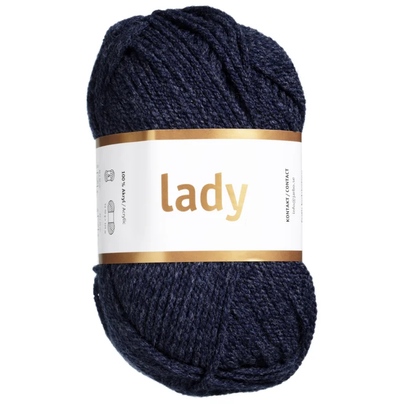 Sista chansen Garn Järbo Lady 50g jeansblå – 44229 Denim melangé
