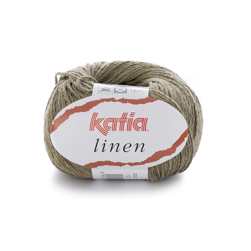 Garn Linen 50g khaki Populärt val
