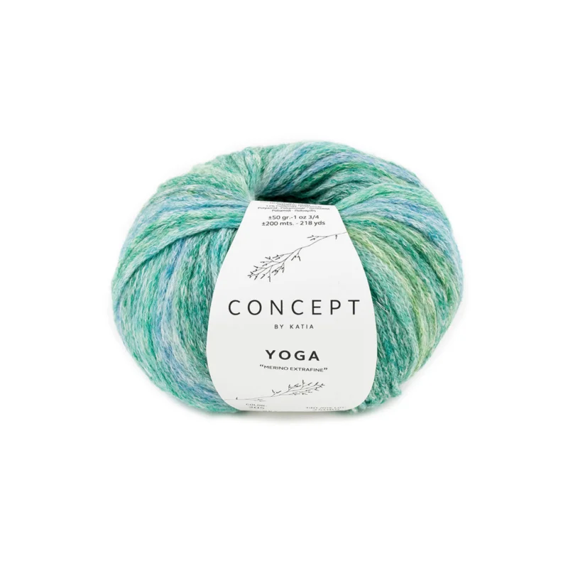 Garn Yoga 50g grön-blå Utförsäljning