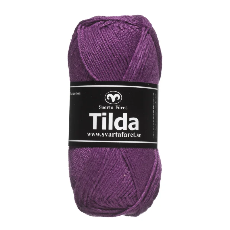 Garn Svarta Fåret Tilda 50g mörklila – Orchid purple 563 I lager