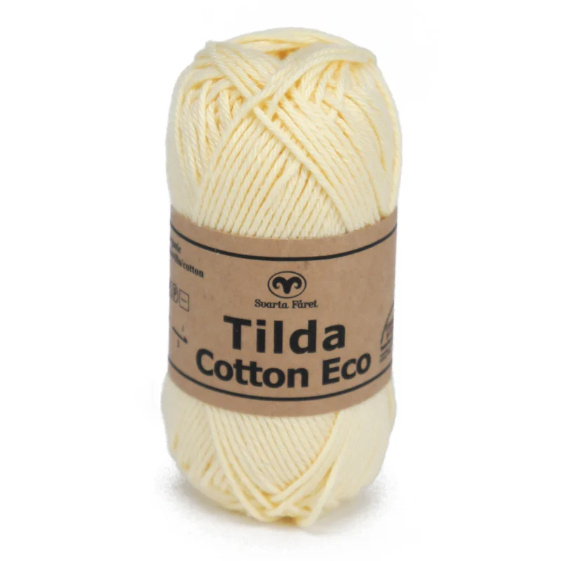 Garn Svarta Fåret Tilda Cotton Eco 25g ljusgul – Light sunshine 232 Beställ idag
