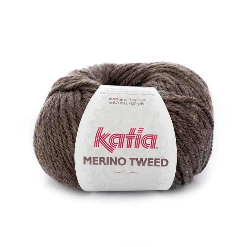 Garn Katia Merino Tweed 50g brun – 303 Brown Kundfavorit