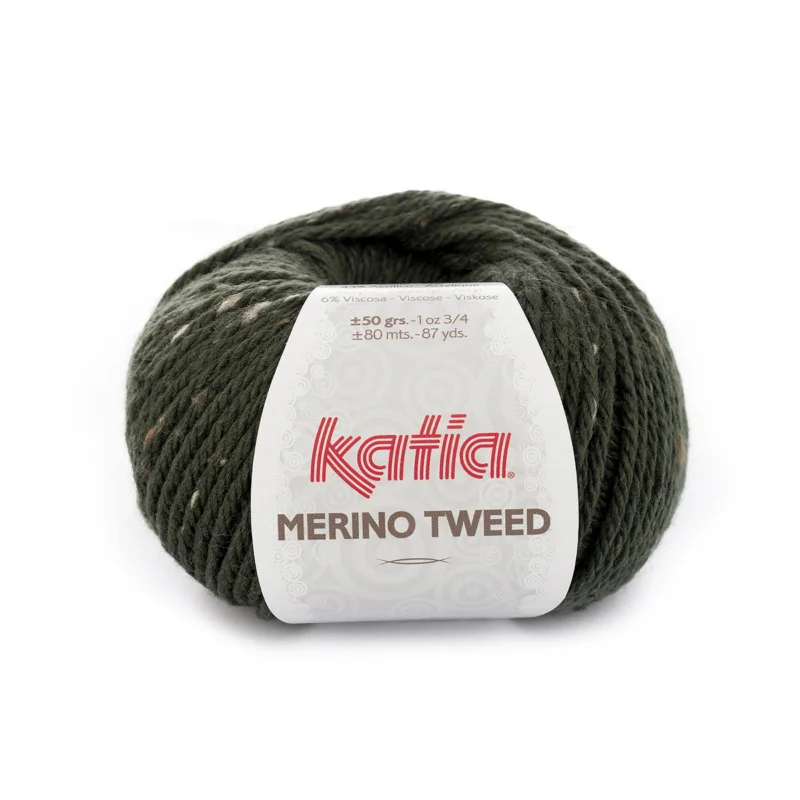 Garn Katia Merino Tweed 50g mörkgrön – 310 Dark green Sänkt pris