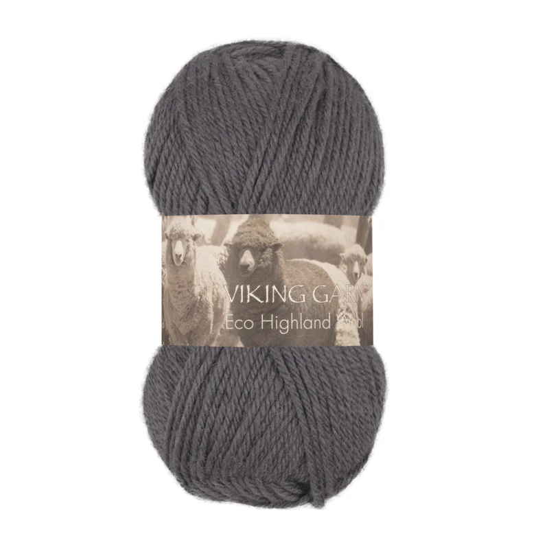Kundfavorit Viking Garn Eco Highland Wool 50g stålgrå 214