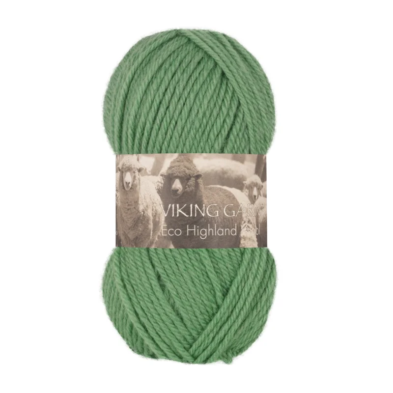 Snabb leverans Viking Garn Eco Highland Wool 50g grön 232