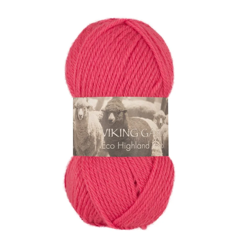 Fri frakt Viking Garn Eco Highland Wool 50g rosa 265