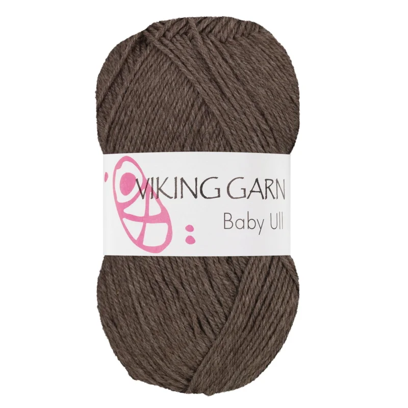 Viking Garn Baby Ull 50g brun 308 Nyhet