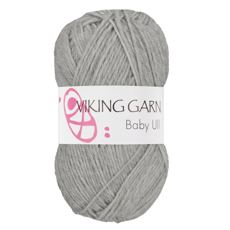 Endast idag Viking Garn Baby Ull 50g ljusgrå 313