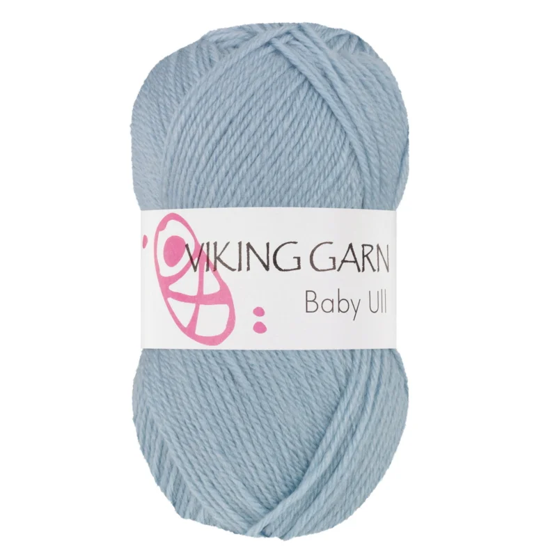 Nedsatt pris Viking Garn Baby Ull 50g gråblå 322